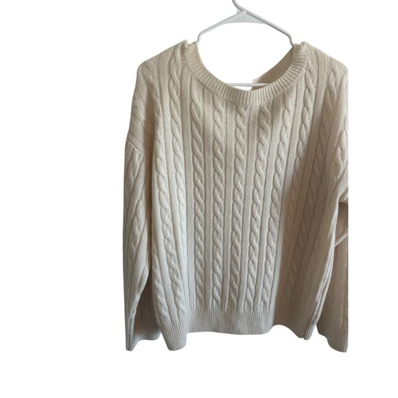 Grey Ven Women's XSmall White Halket Wool Cashmere Crew Neck Long Sleeve Sweater - Picture 4 of 11